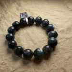 Natural Labradorite Bracelet Showcasing Blue-Green Iridescence