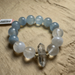 Complete Strand Bracelet with Aquamarine, White Phantom Quartz and Herkimer Diamond