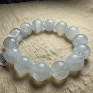 Natural Satin Spar Fluorite Bracelet Showcasing Silky Luster and Blue-Green Tones