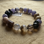 Six-Stone Bracelet with Amethyst, Agate, Red Phantom, Gold Sheen Obsidian, Smoky Quartz, Tourmaline