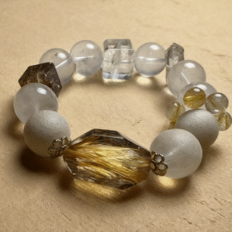 Six-Stone Mixed Bracelet Showing Metal-Water Element Balance