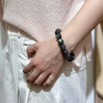 Labradorite Bracelet Worn on a Female Wrist in a Real-Life Setting