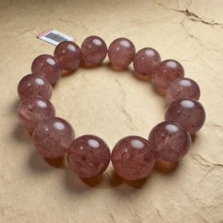 Natural Strawberry Quartz Raw Stone Texture and Soft Glow