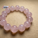 Rose quartz bracelet presented in elegant gift box with velvet lining, ready for special occasions