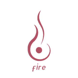 Dancing flame icon for the Fire element, symbolizing passion and action.